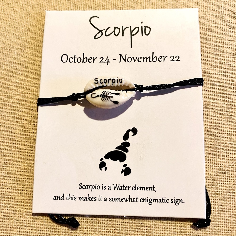 Scorpio Zodiac Sign Shell Bracelet Jewelry Astrology Constellations Birthday